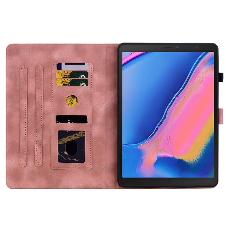 For Samsung Galaxy Tab A 8.0 2019 Lily Embossed Leather Tablet Case