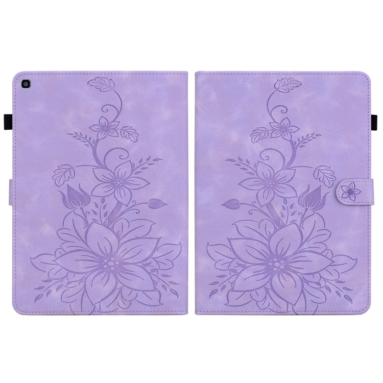 For Samsung Galaxy Tab A 8.0 2019 Lily Embossed Leather Tablet Case