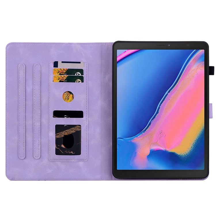 For Samsung Galaxy Tab A 8.0 2019 Lily Embossed Leather Tablet Case
