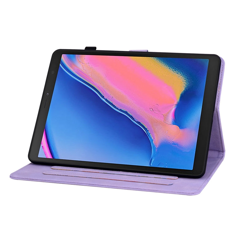 For Samsung Galaxy Tab A 8.0 2019 Lily Embossed Leather Tablet Case