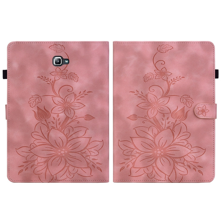 For Samsung Galaxy Tab A 10.1 2016 Lily Embossed Leather Tablet Case
