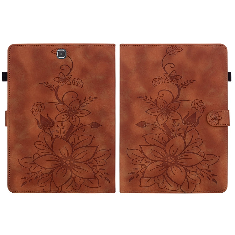 For Samsung Galaxy Tab A 9.7 T550 T555 Lily Embossed Leather Tablet Case