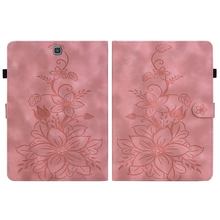For Samsung Galaxy Tab A 9.7 T550 T555 Lily Embossed Leather Tablet Case