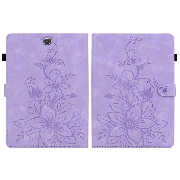 For Samsung Galaxy Tab A 9.7 T550 T555 Lily Embossed Leather Tablet Case