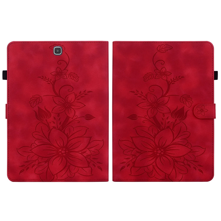 For Samsung Galaxy Tab A 9.7 T550 T555 Lily Embossed Leather Tablet Case