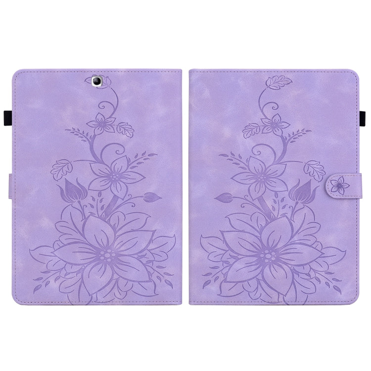 For Samsung Galaxy Tab S2 9.7 T810 T815 Lily Embossed Leather Tablet Case