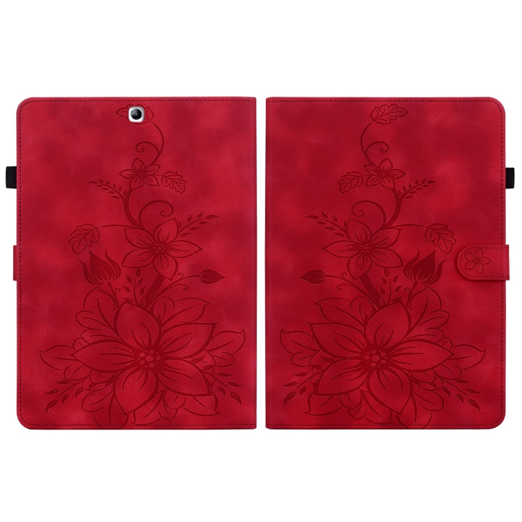 For Samsung Galaxy Tab S2 9.7 T810 T815 Lily Embossed Leather Tablet Case