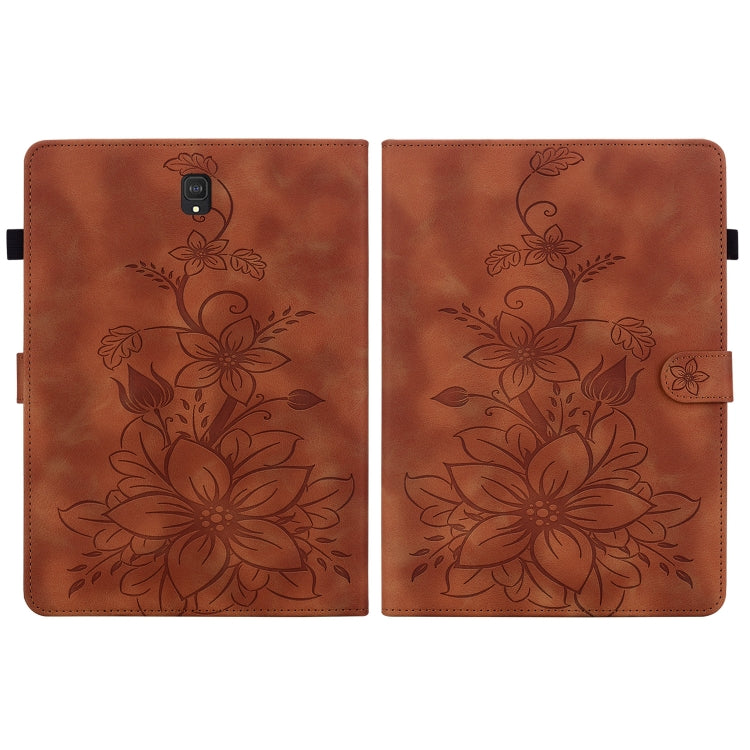 For Samsung Galaxy Tab S4 10.5 SM-T830/T835 Lily Embossed Leather Tablet Case