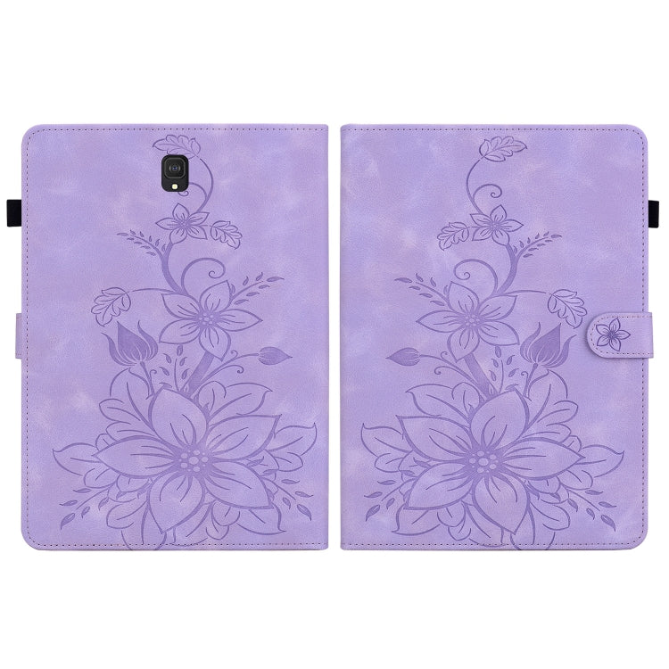 For Samsung Galaxy Tab S4 10.5 SM-T830/T835 Lily Embossed Leather Tablet Case