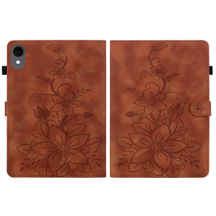 For Samsung Galaxy Tab S11 Lily Embossed Leather Tablet Case