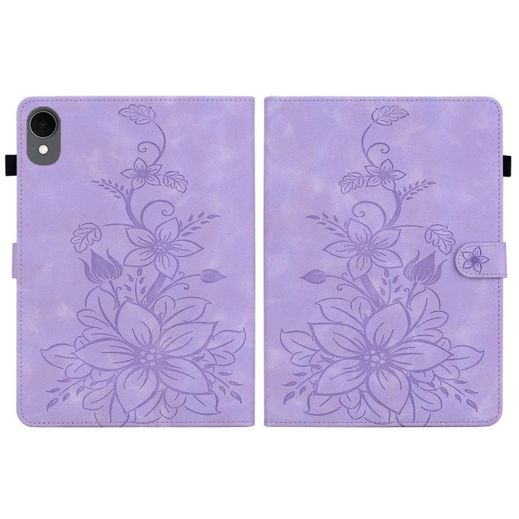 For Samsung Galaxy Tab S11 Lily Embossed Leather Tablet Case