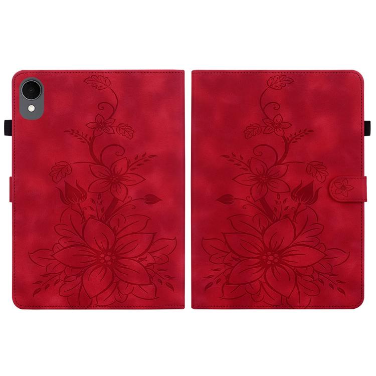 For Samsung Galaxy Tab S11 Lily Embossed Leather Tablet Case