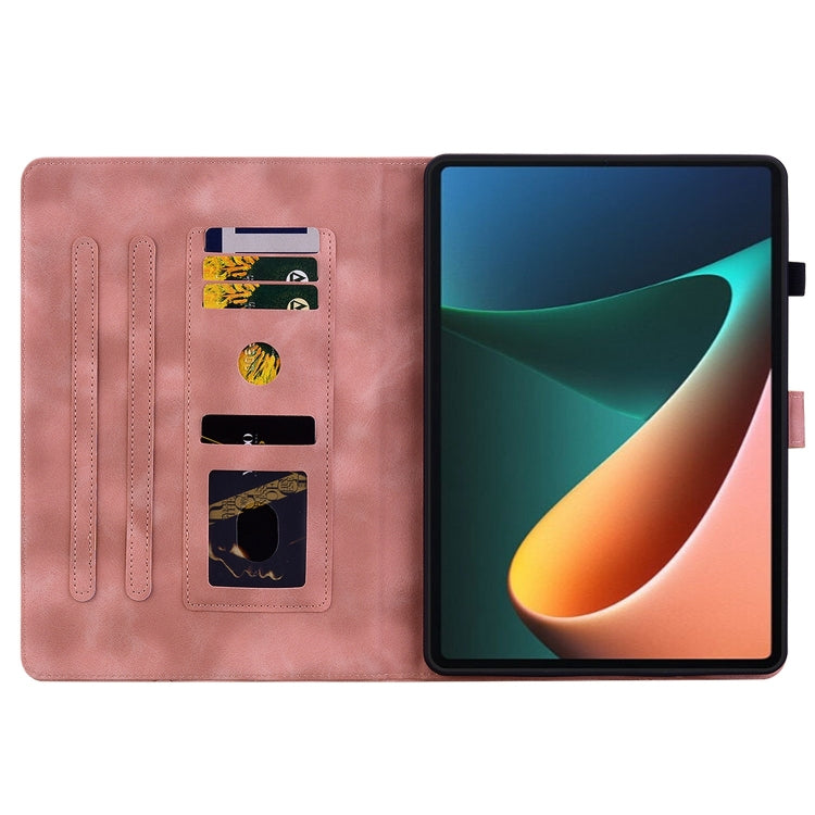 For Xiaomi Pad 5 / Pad 5 Pro Lily Embossed Leather Smart Tablet Case