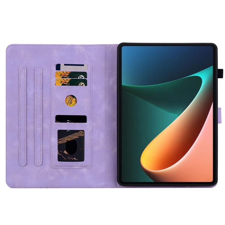 For Xiaomi Pad 5 / Pad 5 Pro Lily Embossed Leather Smart Tablet Case