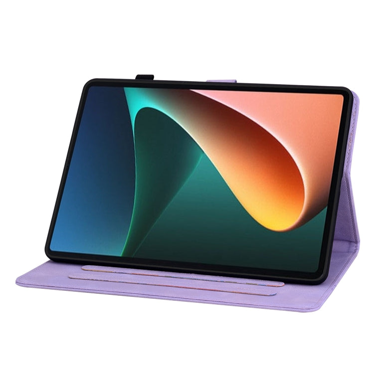 For Xiaomi Pad 5 / Pad 5 Pro Lily Embossed Leather Smart Tablet Case
