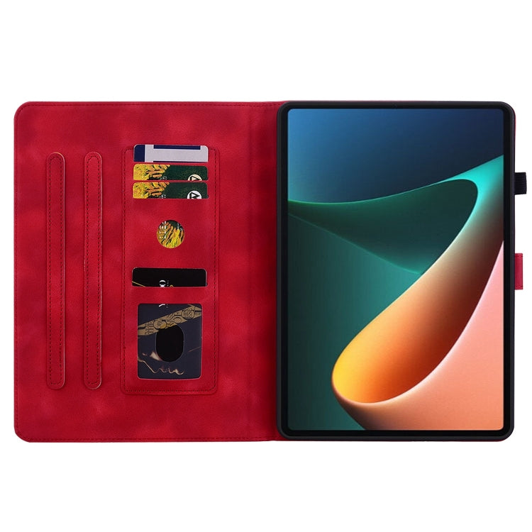 For Xiaomi Pad 5 / Pad 5 Pro Lily Embossed Leather Smart Tablet Case