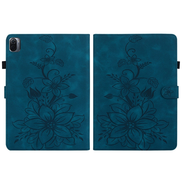 For Xiaomi Pad 5 / Pad 5 Pro Lily Embossed Leather Smart Tablet Case