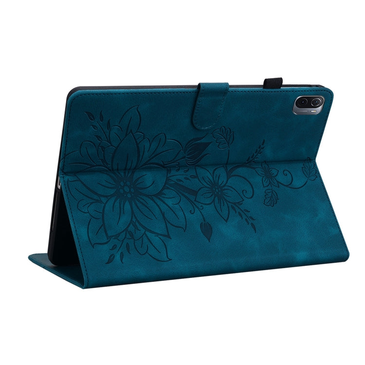 For Xiaomi Pad 5 / Pad 5 Pro Lily Embossed Leather Smart Tablet Case