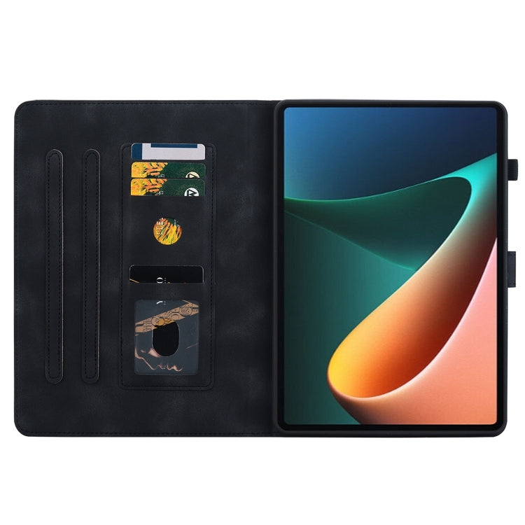 For Xiaomi Pad 5 / Pad 5 Pro Lily Embossed Leather Smart Tablet Case