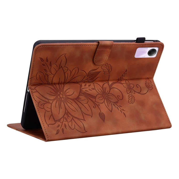 For Xiaomi Redmi Pad SE Lily Embossed Leather Tablet Case