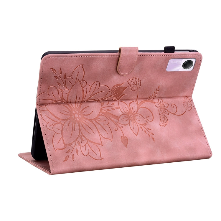 For Xiaomi Redmi Pad SE Lily Embossed Leather Tablet Case