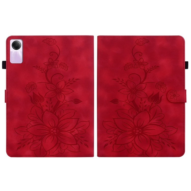 For Xiaomi Redmi Pad SE Lily Embossed Leather Tablet Case