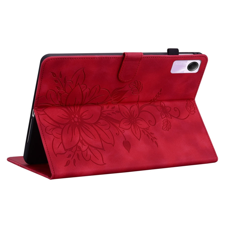 For Xiaomi Redmi Pad SE Lily Embossed Leather Tablet Case