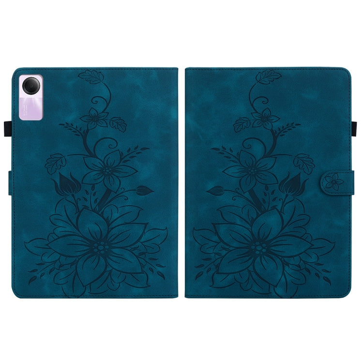 For Xiaomi Redmi Pad SE Lily Embossed Leather Tablet Case