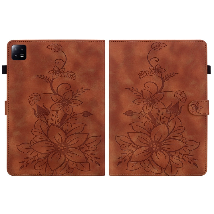For Xiaomi Pad 6 11.0 2023 Lily Embossed Leather Tablet Case