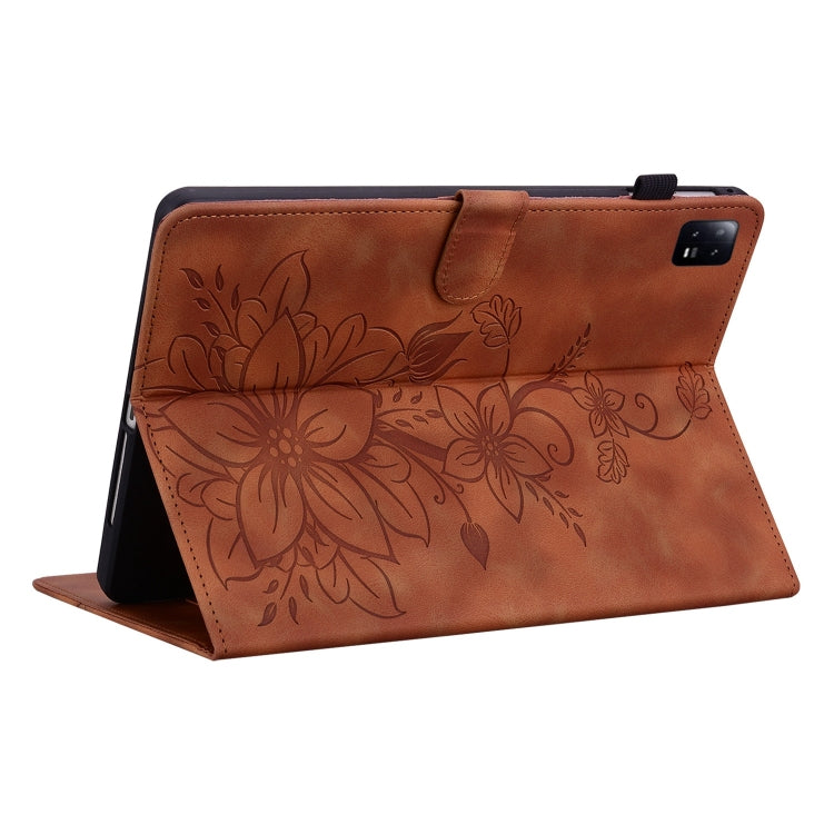 For Xiaomi Pad 6 11.0 2023 Lily Embossed Leather Tablet Case