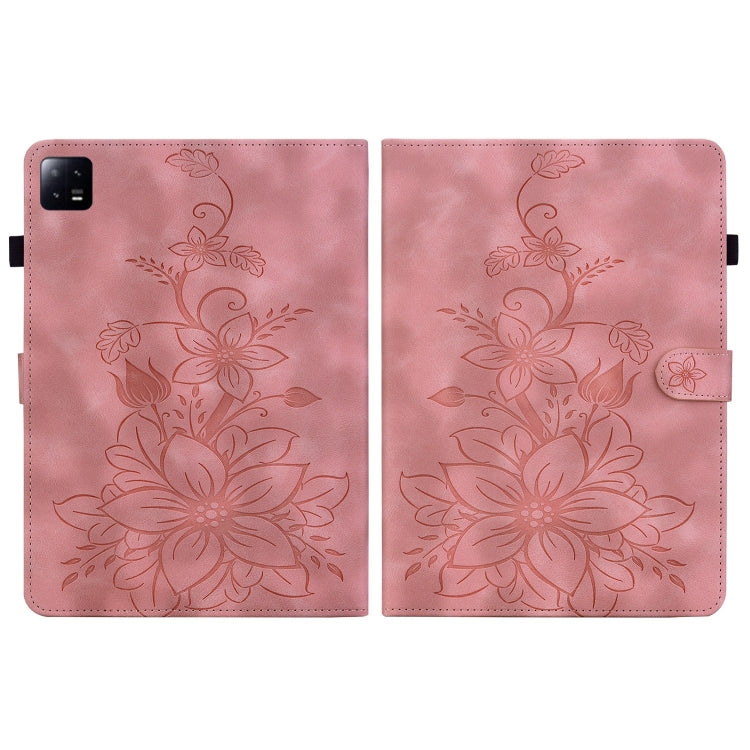 For Xiaomi Pad 6 11.0 2023 Lily Embossed Leather Tablet Case