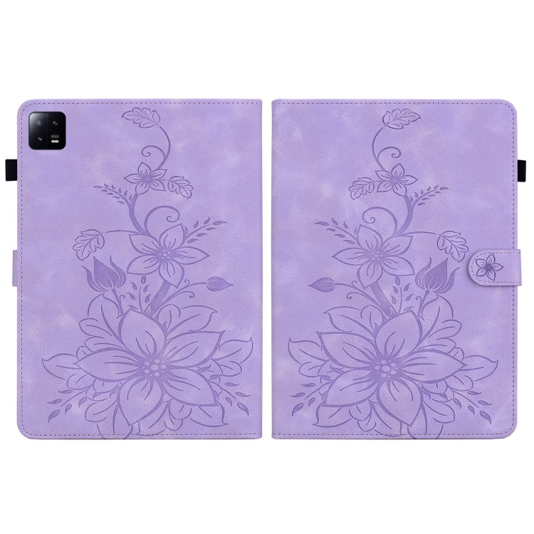 For Xiaomi Pad 6 11.0 2023 Lily Embossed Leather Tablet Case