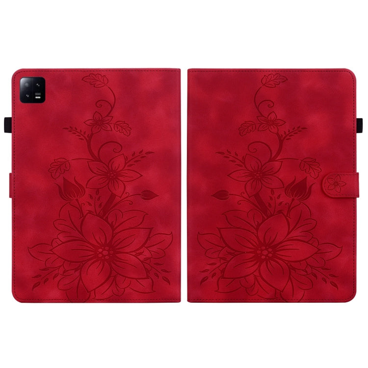For Xiaomi Pad 6 11.0 2023 Lily Embossed Leather Tablet Case