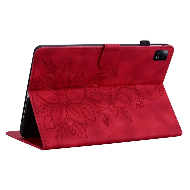 For Xiaomi Pad 6 11.0 2023 Lily Embossed Leather Tablet Case