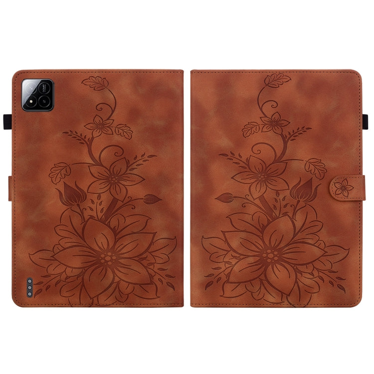 For Xiaomi Pad 7 / Pad 7 Pro Lily Embossed Leather Tablet Case