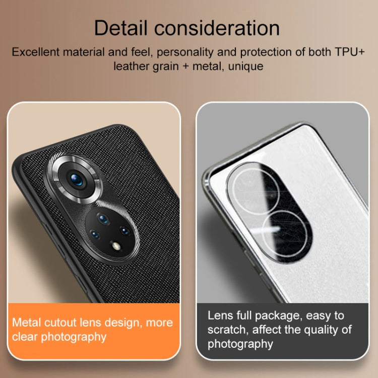 For Honor X50 Cross Texture PU Leather Phone Case