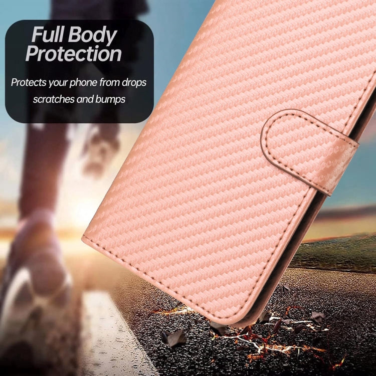 For Realme C30 4G / Narzo 50i Prime / C30s YX0070 Carbon Fiber Buckle Leather Phone Case with Lanyard