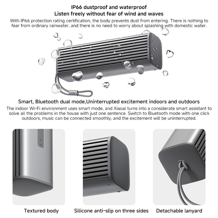 Xiaomi Sound Move Portable Bluetooth Speaker, US Plug - Silver Grey