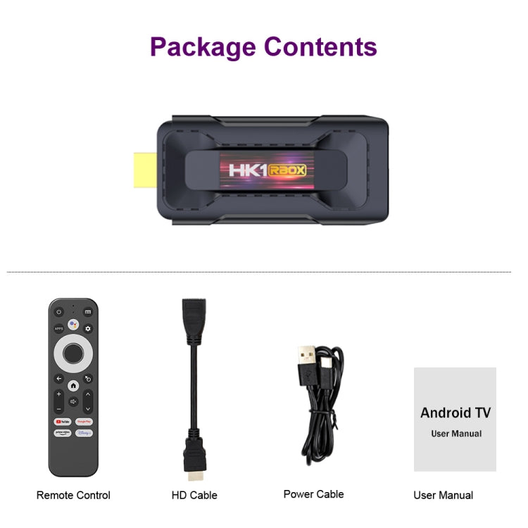 HK1 RBOX D8 RK3528 Android 13.0 Quad Core 8K HD Wifi6 Bluetooth TV Stick, RAM:4GB+32GB