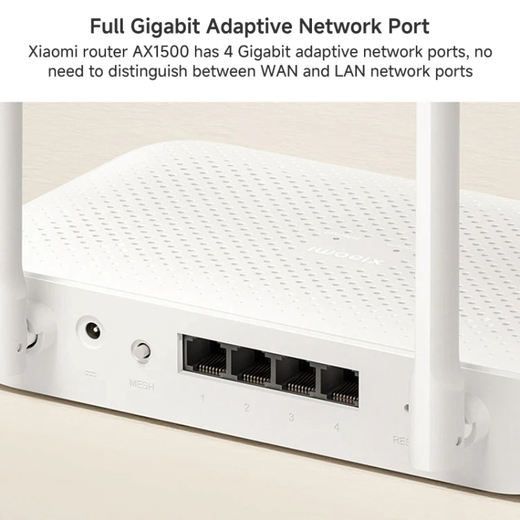Xiaomi AX1500 4-channel Independent Signal Amplifier WiFi 6 Dual Band Router, US Plug - White