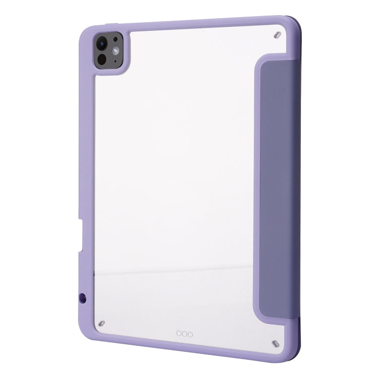 For iPad Pro 11 2025 / 2024 Deformation Transparent Acrylic Leather Tablet Case