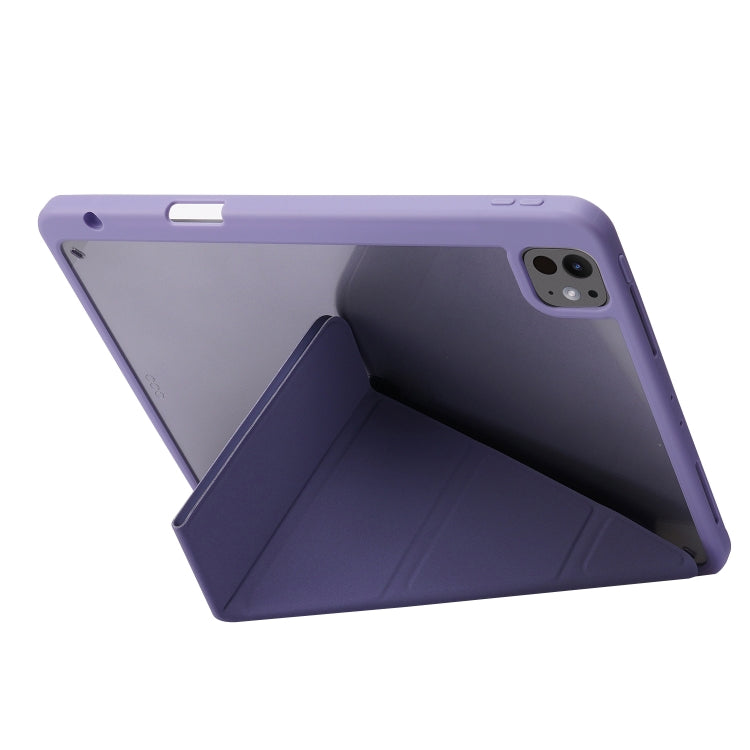 For iPad Pro 11 2025 / 2024 Deformation Transparent Acrylic Leather Tablet Case