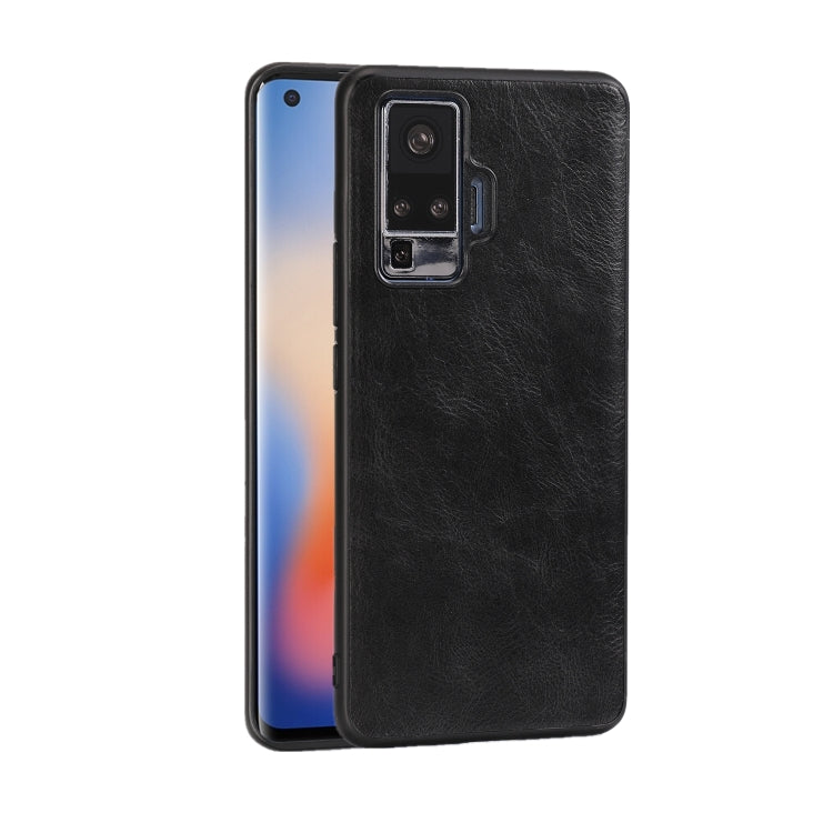 For Vivo X50 Pro Crazy Horse Textured Calfskin PU+PC+TPU Case