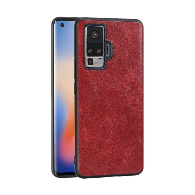 For Vivo X50 Pro Crazy Horse Textured Calfskin PU+PC+TPU Case