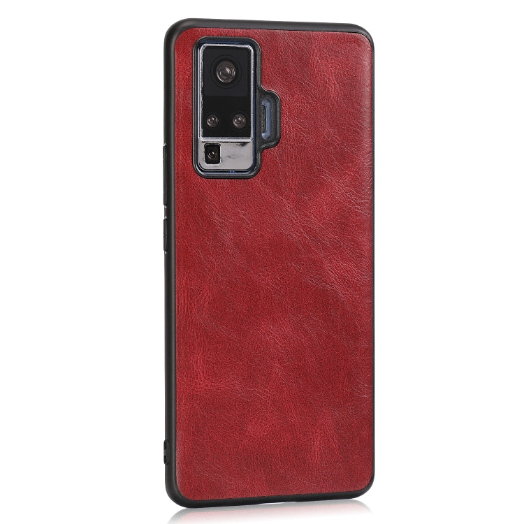 For Vivo X50 Pro Crazy Horse Textured Calfskin PU+PC+TPU Case
