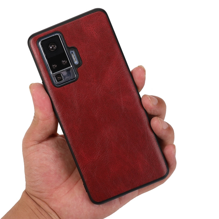 For Vivo X50 Pro Crazy Horse Textured Calfskin PU+PC+TPU Case