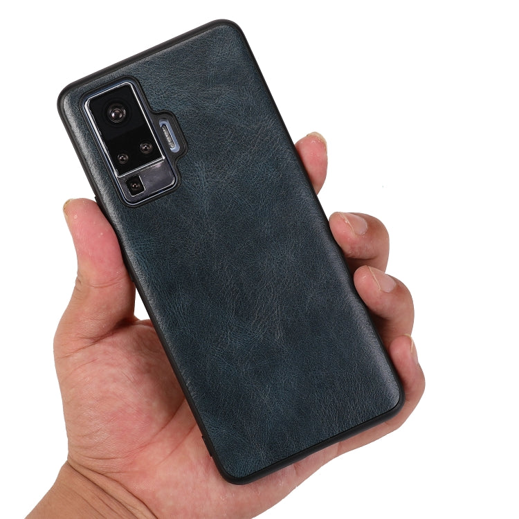 For Vivo X50 Pro Crazy Horse Textured Calfskin PU+PC+TPU Case