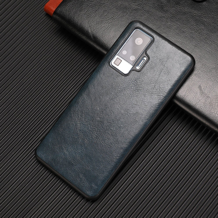 For Vivo X50 Pro Crazy Horse Textured Calfskin PU+PC+TPU Case