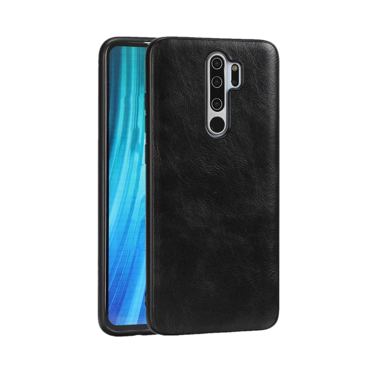 For Xiaomi Redmi Note 8 Pro Crazy Horse Textured Calfskin PU+PC+TPU Case