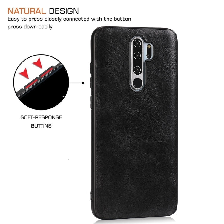 For Xiaomi Redmi Note 8 Pro Crazy Horse Textured Calfskin PU+PC+TPU Case